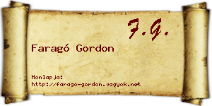 Faragó Gordon névjegykártya